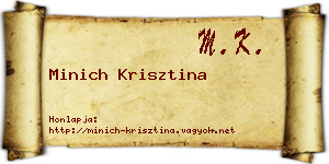 Minich Krisztina névjegykártya